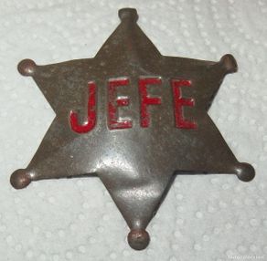 Juguetes antiguos: ESTRELLA DE SHERIFF DE JEFE,AÑOS 50 Ó 60